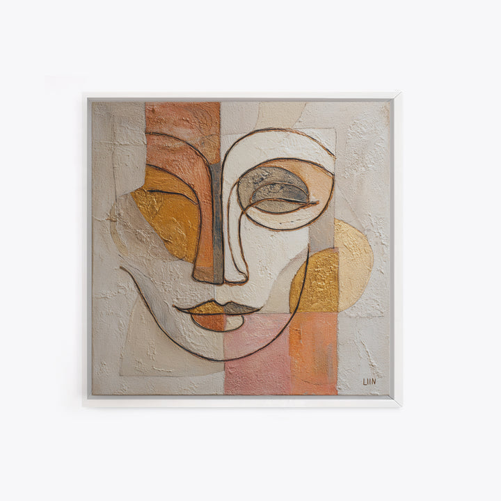 Continuous Line Female Face Canvas Print, Line Art, Art, Living Room Decor, Oil Painting, Line, Boho Wall Decor, Boho Decor, LIN-1x1-25