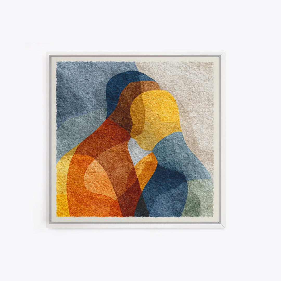 Single Line Couple Embracing Softly Canvas Print, Line Art, Neutral Decor, Living Room Decor, Abstract Art, Line, Wall Decor, LIN-1x1-26