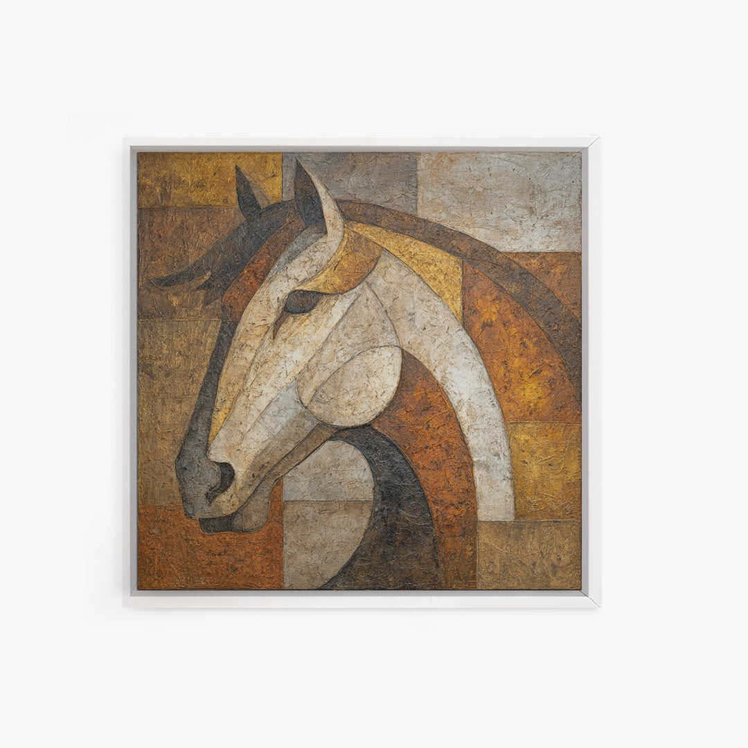 Abstract Horse Formed from Graceful Contour Framed Canvas Print, Line Art, Printable Wall Art, Living Room Decor, Line, LIN-1x1-28