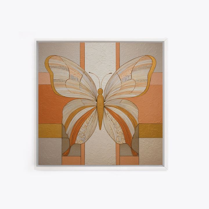 Line Art Butterfly Framed Canvas Print, Line Art, Gallery Decor, Living Room Decor, Fine Art, Line, Home Decor, Wall Decor, LIN-1x1-46