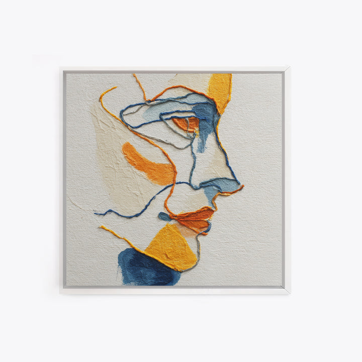 Continuous Line Female Face Framed Canvas Print, Line Art, Digital Wall Art, Living Room Decor, Line, Minimalist Wall Art, LIN-1x1-73