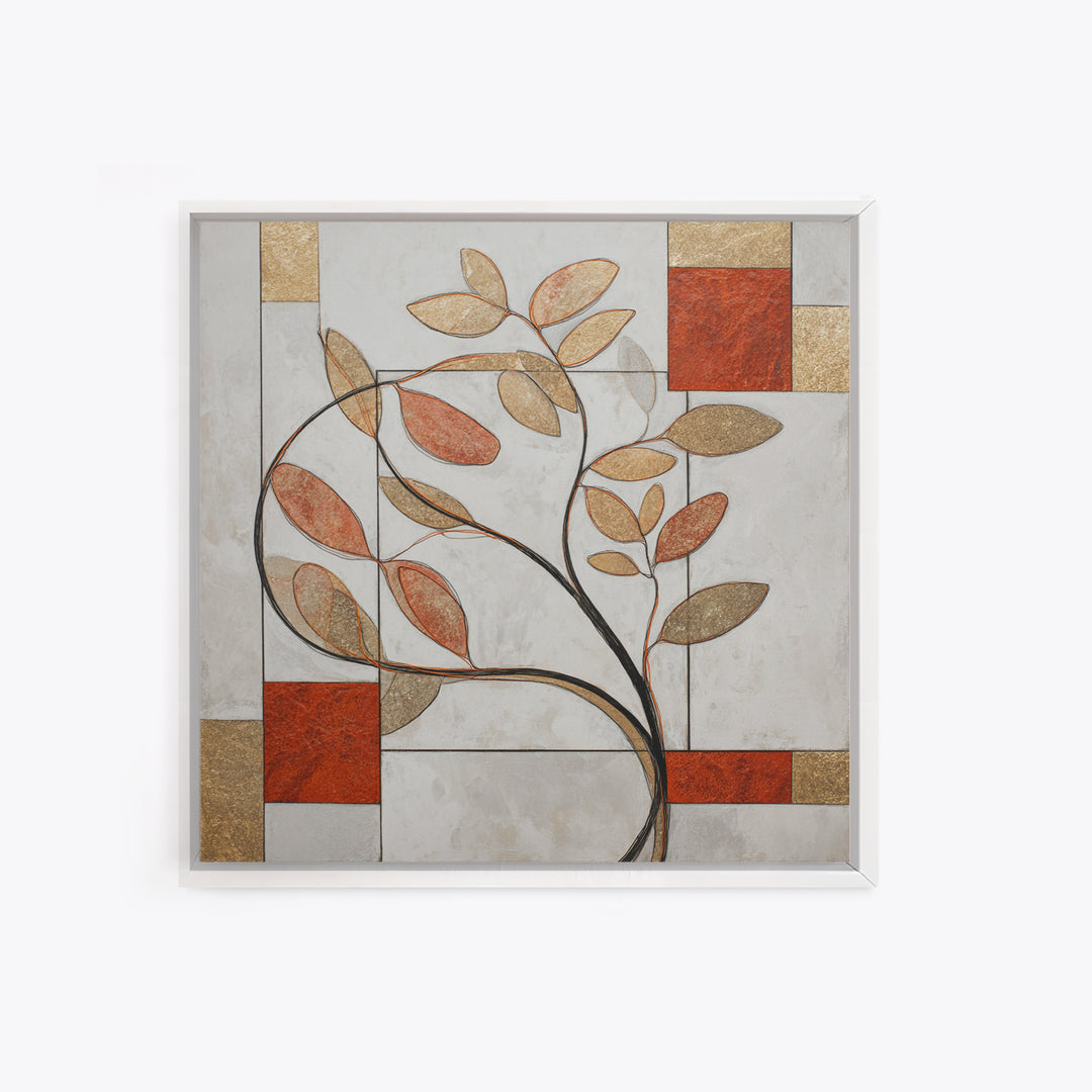 Botanical Branch Drawn Canvas Print, Line Art, Art Print, Living Room Decor, Fine Art, Line, Digital Wall Art, LIN-1x1-75