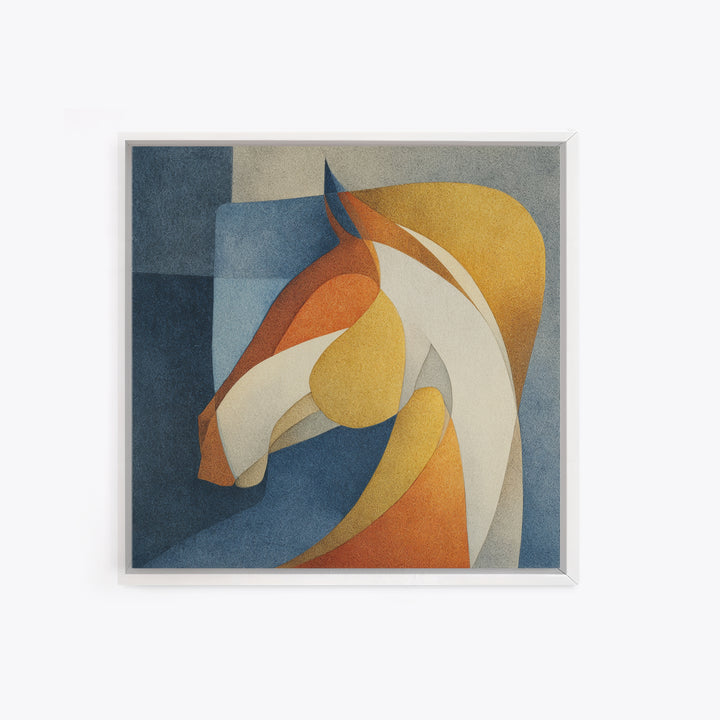 Abstract Horse Formed from Graceful Contour Canvas Print, Line Art, Living Room Art, Living Room Decor, Abstract Art, Line, LIN-1x1-76