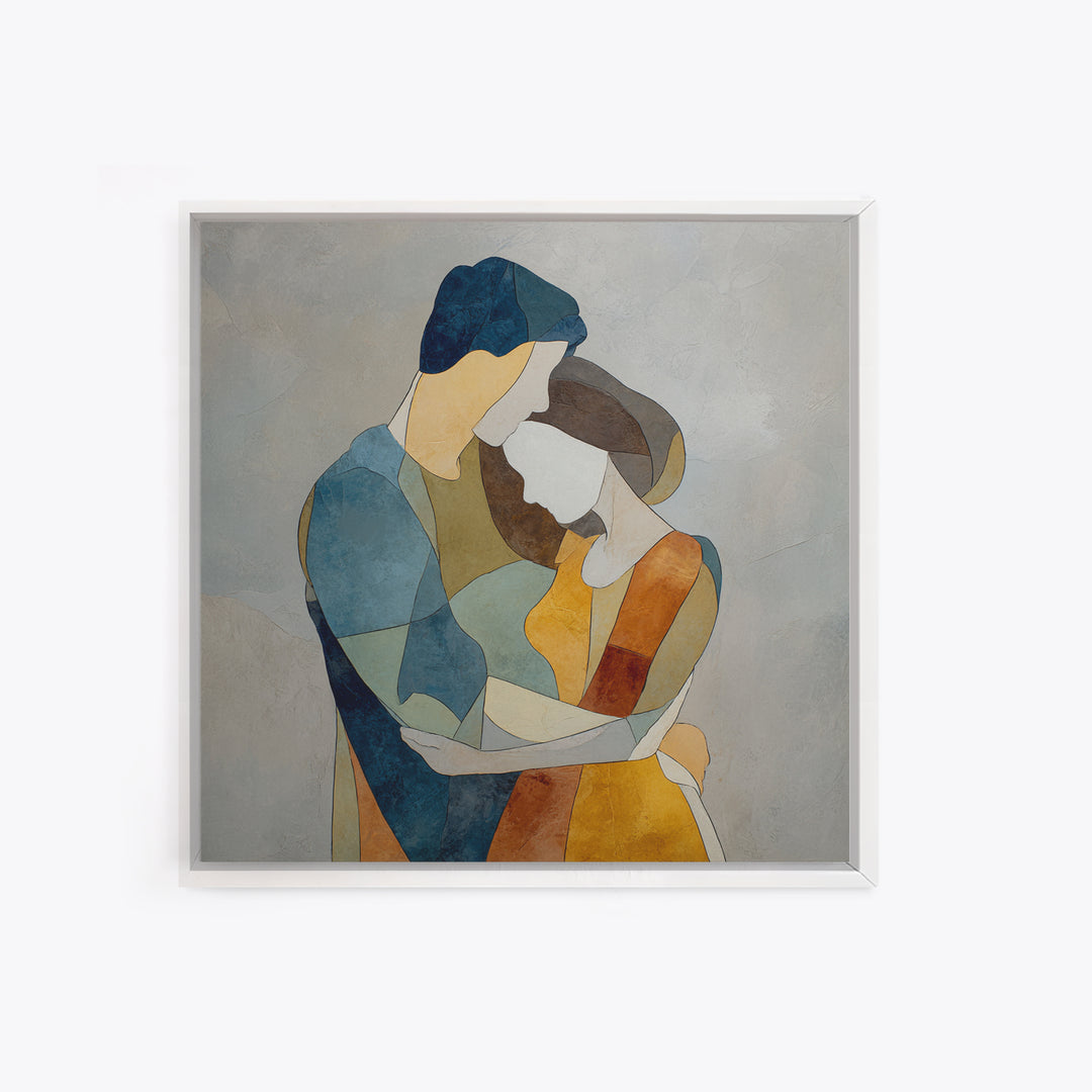 Single Line Couple Embracing Softly Canvas Print, Line Art, Home Decor, Living Room Decor, Abstract Art, Line, Modern Wall Art, LIN-1x1-98