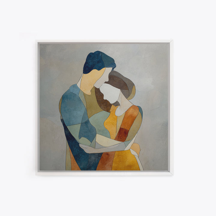 Single Line Couple Embracing Softly Canvas Print, Line Art, Home Decor, Living Room Decor, Abstract Art, Line, Modern Wall Art, LIN-1x1-98