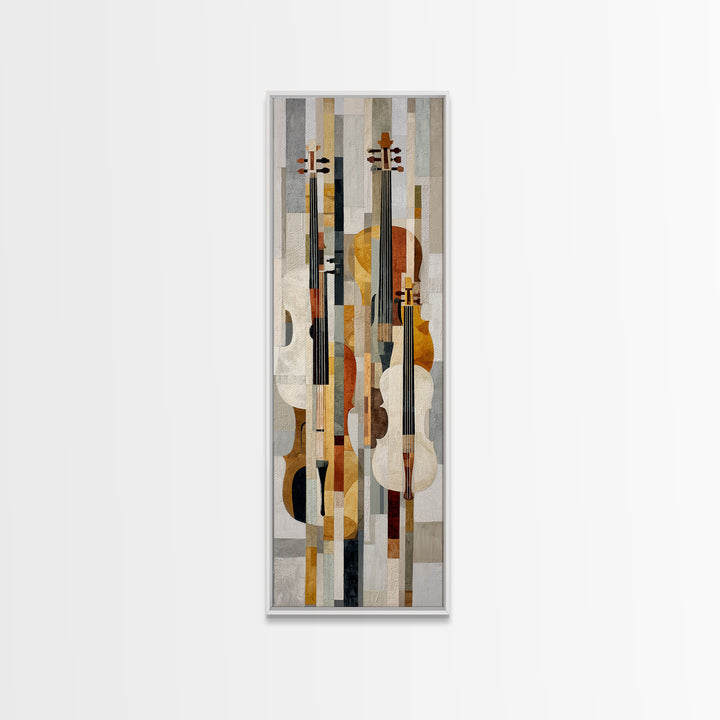 Single Line Violin and Bow Canvas Print, Line Art, Jesus Wall Art, Living Room Decor, Abstract Art, Line, Statement Artwork, LIN-1x3-35