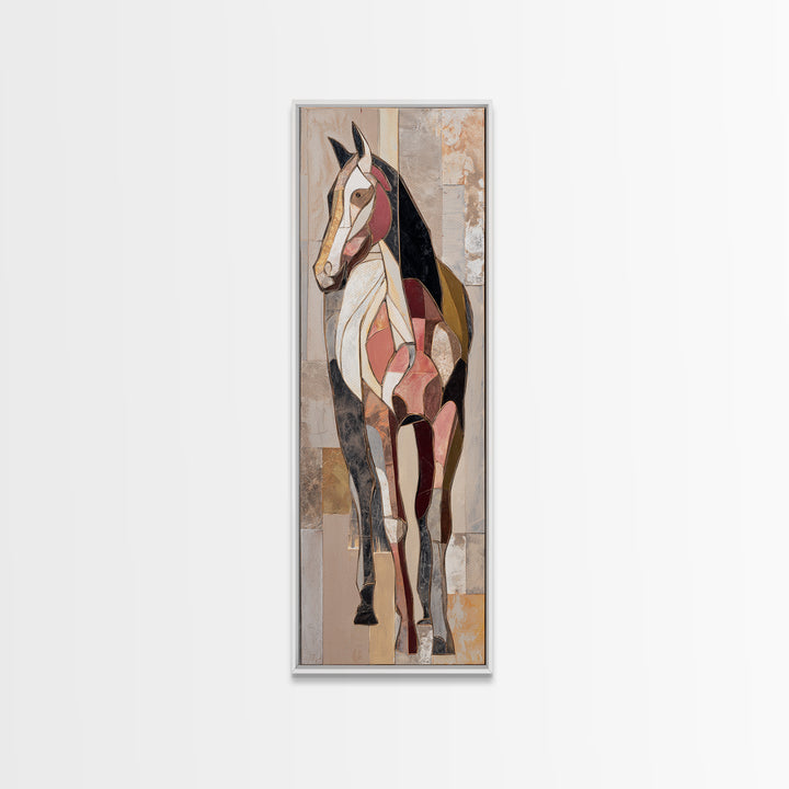 Abstract Horse Formed from Graceful Contour Canvas Print, Line Art, Jesus Wall Art, Living Room Decor, Fine Art, Line, LIN-1x3-40
