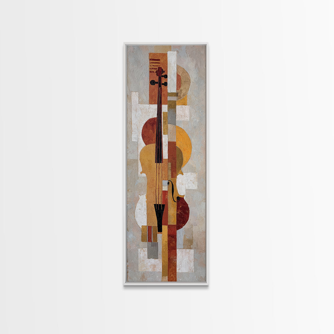 Single Line Violin and Bow Canvas Print, Line Art, Fine Art Print, Living Room Decor, Fine Art, Line, Custom Portrait, LIN-1x3-59