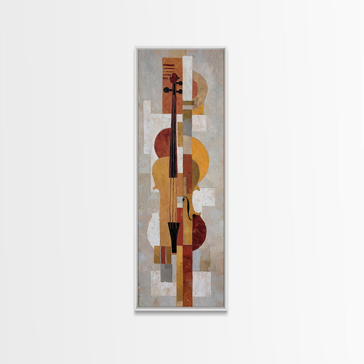 Single Line Violin and Bow Canvas Print, Line Art, Fine Art Print, Living Room Decor, Fine Art, Line, Custom Portrait, LIN-1x3-59
