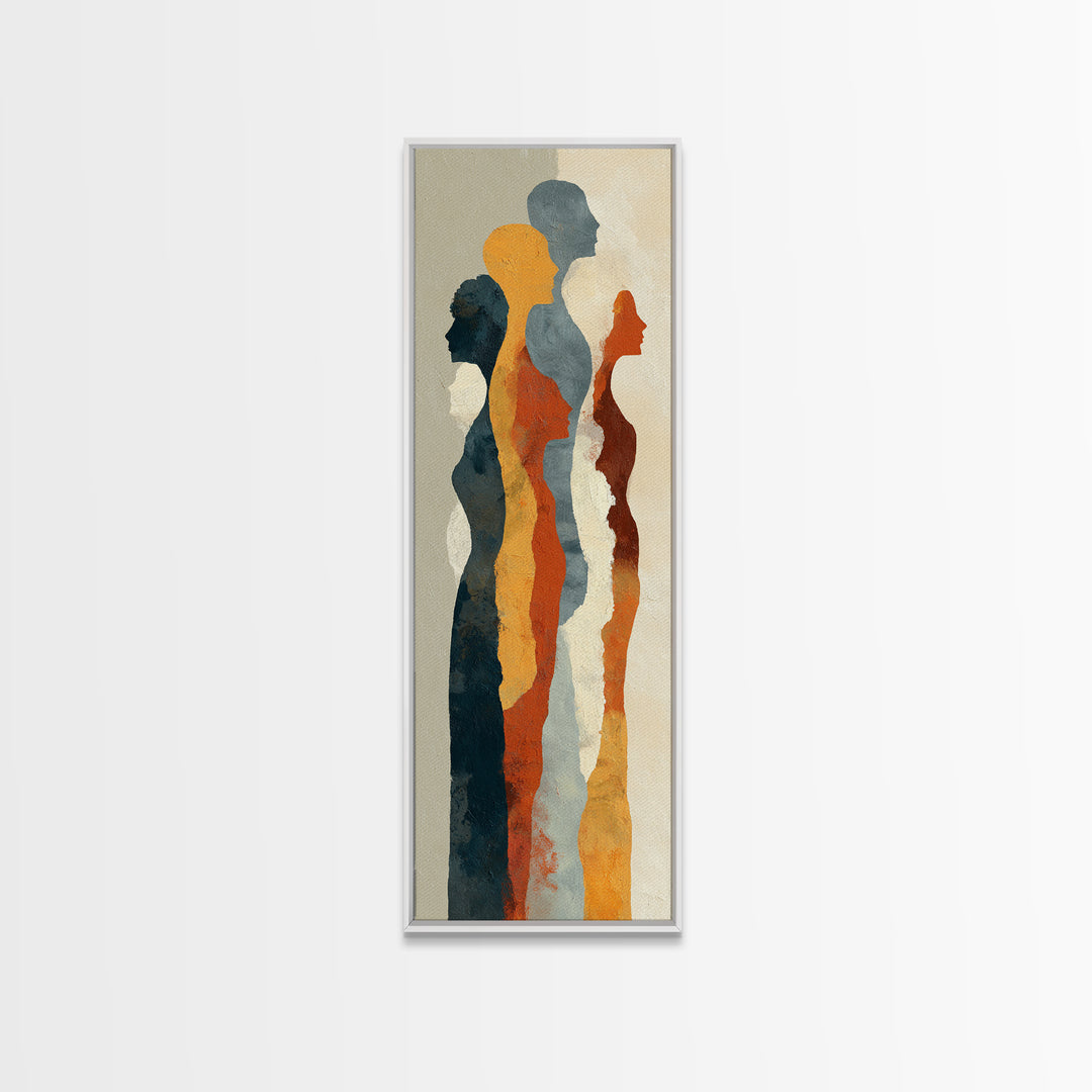 Abstract Family Figures Canvas Print, Line Art, Minimalist Wall Art, Living Room Decor, Fine Art, Line, Fine Art Print, LIN-1x3-60