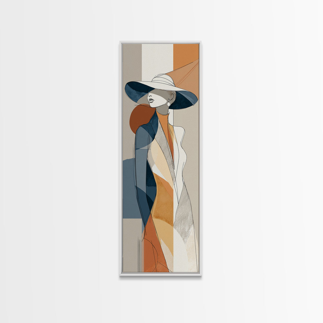 Line Drawing of a Woman Canvas Print, Line Art, Minimalist Wall Art, Living Room Decor, Oil Painting, Line, Fine Art Print, LIN-1x3-7