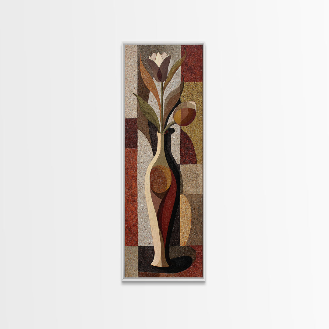 Abstract Vase and Flowers Canvas Print, Line Art, Modern Decor, Living Room Decor, Fine Art, Line, Contemporary Art, Wall Art, LIN-1x3-72
