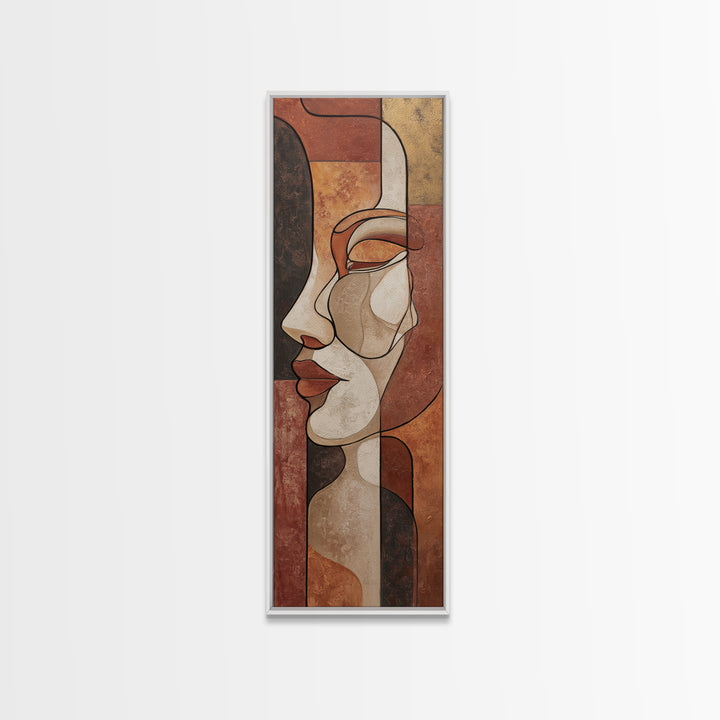 Continuous Line Female Face Canvas Print, Line Art, Living Room Wall Art, Living Room Decor, Oil Painting, Line, LIN-1x3-85