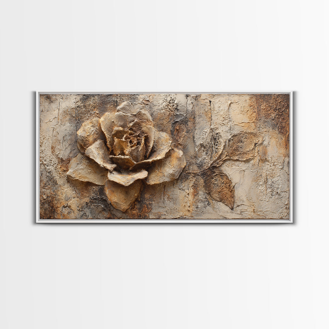 Face and Flower Blended into One Contour Framed Canvas Print, Line Art, Wall Art, Living Room Decor, Watercolor Art, Line, LIN-2x1-28