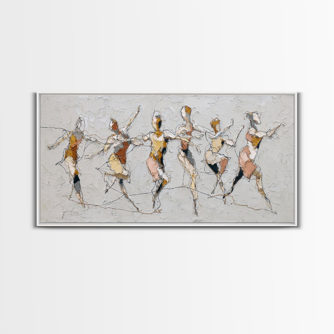 Continuous Line Dancer Framed Canvas Print, Line Art, Boho Wall Decor, Living Room Decor, Fine Art, Line, Black and White Art, LIN-2x1-3