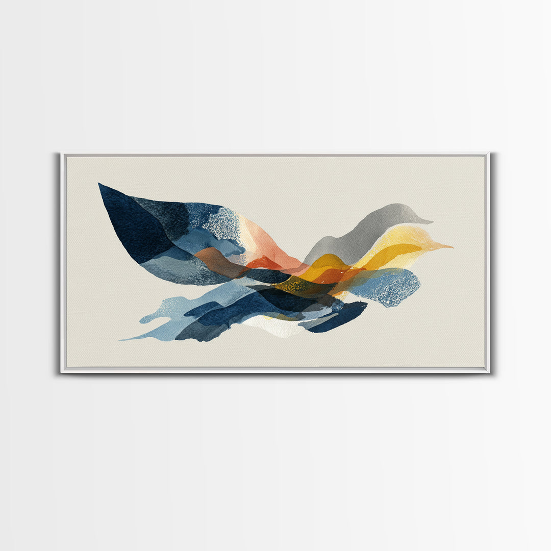 Minimal Angel Wing Contour Canvas Print, Line Art, Wall Art Print, Living Room Decor, Abstract Art, Line, Gallery Wall Set, LIN-2x1-41