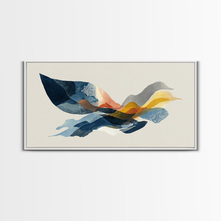 Minimal Angel Wing Contour Canvas Print, Line Art, Wall Art Print, Living Room Decor, Abstract Art, Line, Gallery Wall Set, LIN-2x1-41