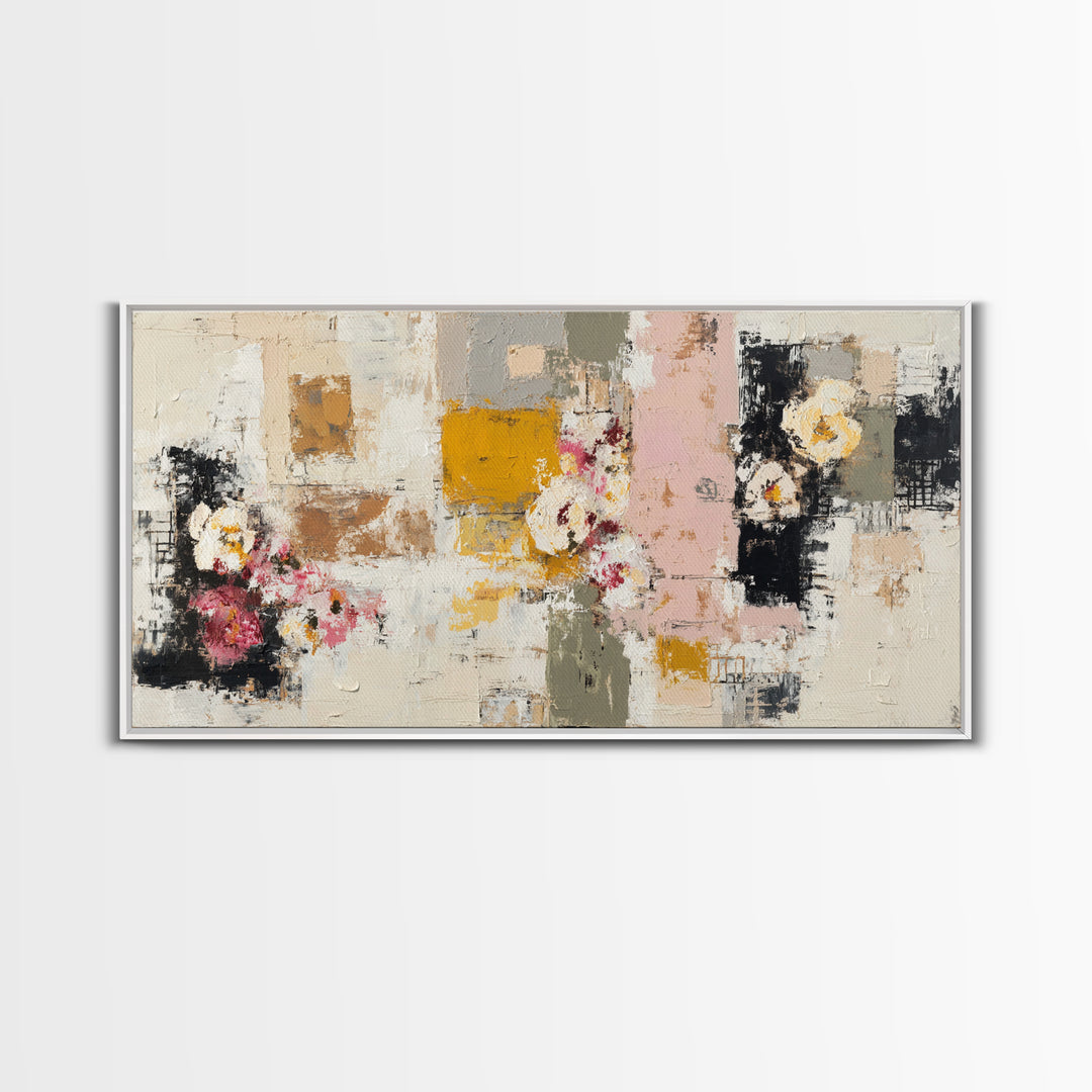 Face and Flower Blended into One Contour Canvas Print, Line Art, Printable, Living Room Decor, Watercolor Art, Line, LIN-2x1-52