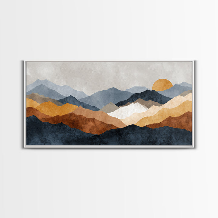 Black Line Mountains Canvas Print, Line Art, Canvas Art, Living Room Decor, Fine Art, Line, Jesus Wall Art, Gallery Wall Art, LIN-2x1-54