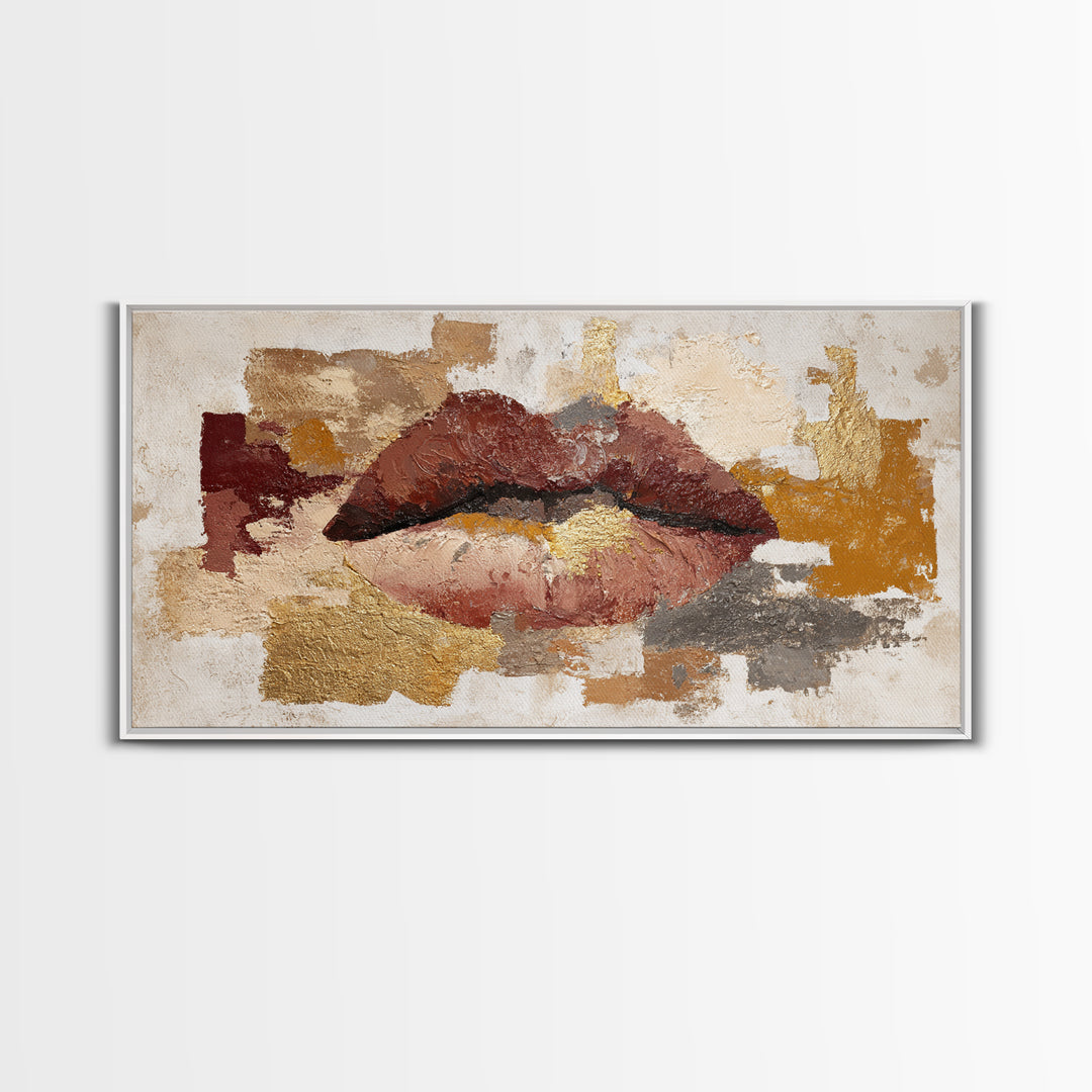 Abstract Lips and Hand Fashion Sketch Canvas Print, Line Art, Custom Portrait, Living Room Decor, Abstract Art, Line, LIN-2x1-62