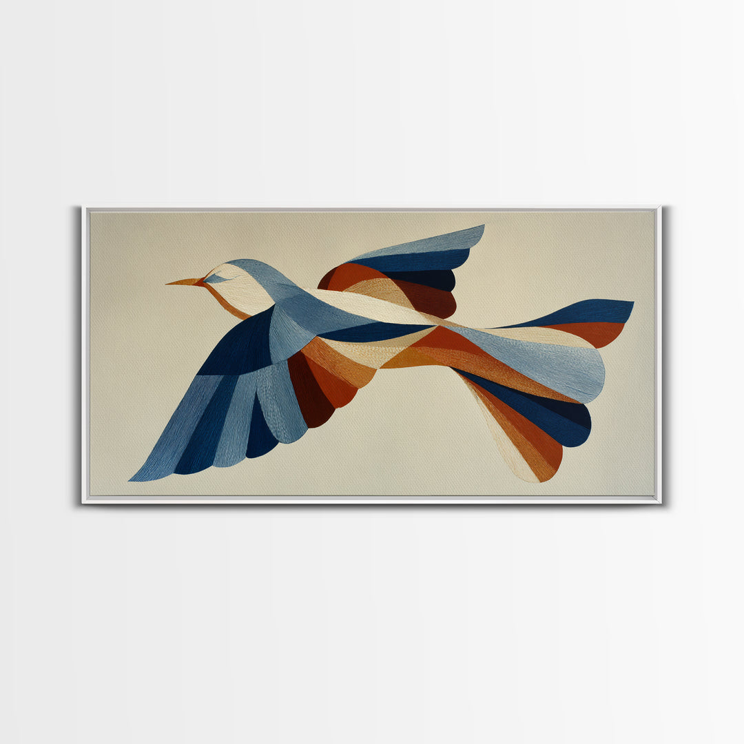 Single Line Bird Framed Canvas Print, Line Art, Digital Wall Art, Living Room Decor, Abstract Art, Line, Minimalist Wall Art, LIN-2x1-7