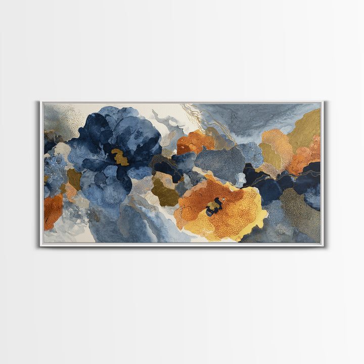 Face and Flower Blended into One Contour Canvas Print, Line Art, Living Room Wall Art, Living Room Decor, Fine Art, Line, LIN-2x1-76