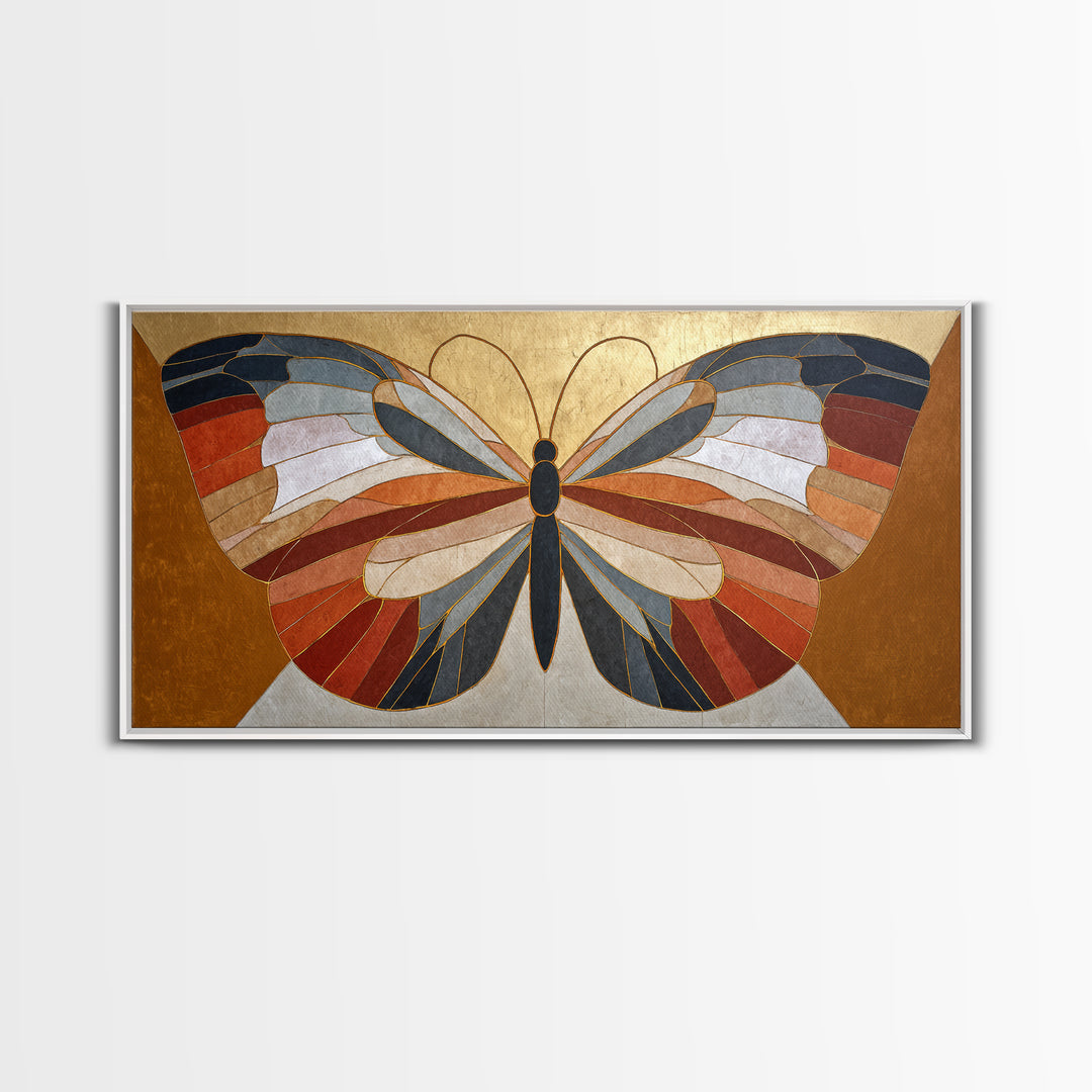 Line Art Butterfly Framed Canvas Print, Line Art, Boho Wall Art, Living Room Decor, Line, Living Room Art, Gallery Wall Set, LIN-2x1-90