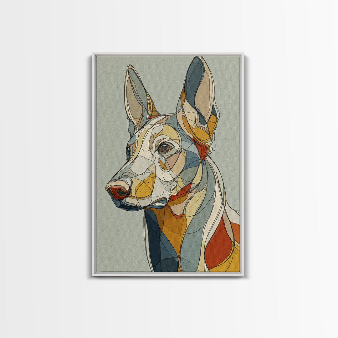 Continuous Line Dog Portrait Canvas Print, Line Art, Minimalist Wall Art, Living Room Decor, Fine Art, Line, Fine Art Print, LIN-2x3-45