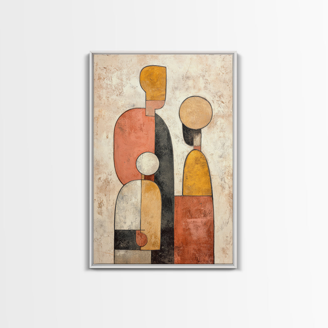 Abstract Family Figures Framed Canvas Print, Line Art, Printable Wall Art, Living Room Decor, Fine Art, Line, Modern Art, LIN-2x3-56