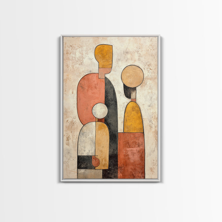 Abstract Family Figures Framed Canvas Print, Line Art, Printable Wall Art, Living Room Decor, Fine Art, Line, Modern Art, LIN-2x3-56