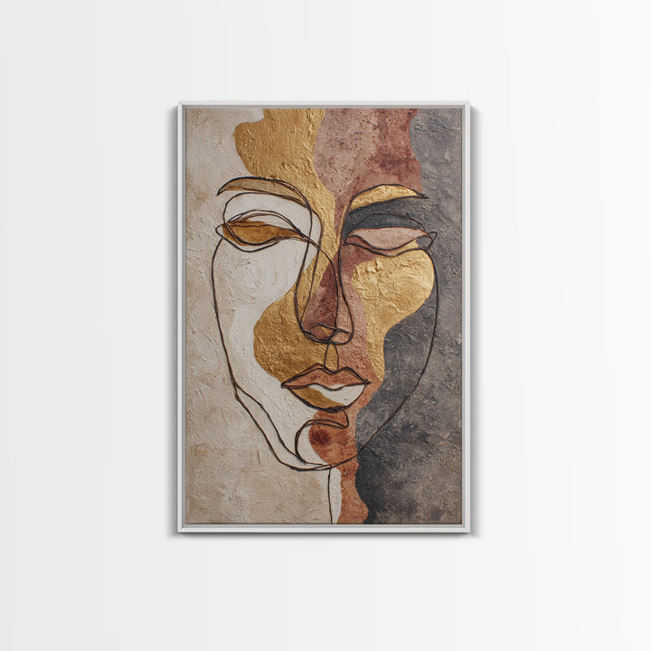 Continuous Line Female Face Canvas Print, Line Art, Modern Decor, Living Room Decor, Fine Art, Line, Contemporary Art, LIN-2x3-57