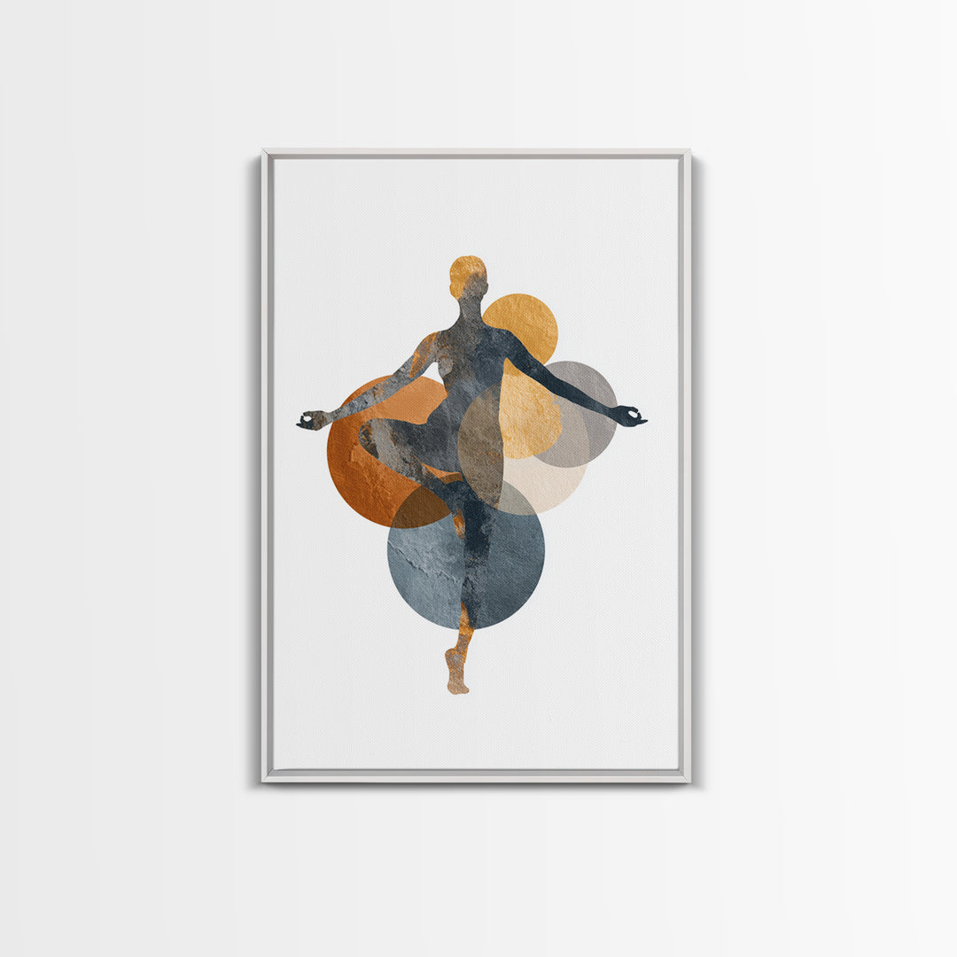 Single Line Yoga Pose Framed Canvas Print, Line Art, Black and White Art, Living Room Decor, Abstract Art, Line, LIN-2x3-73