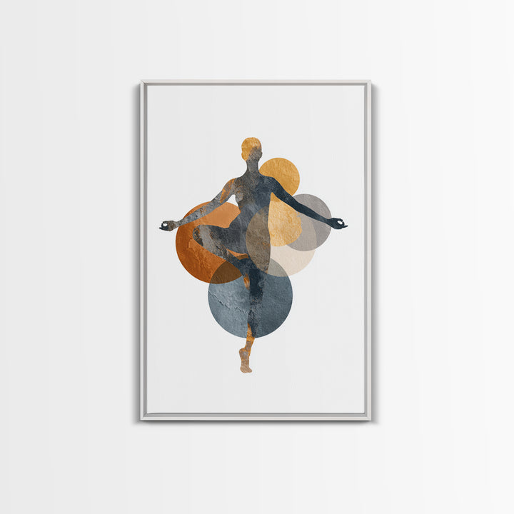 Single Line Yoga Pose Framed Canvas Print, Line Art, Black and White Art, Living Room Decor, Abstract Art, Line, LIN-2x3-73