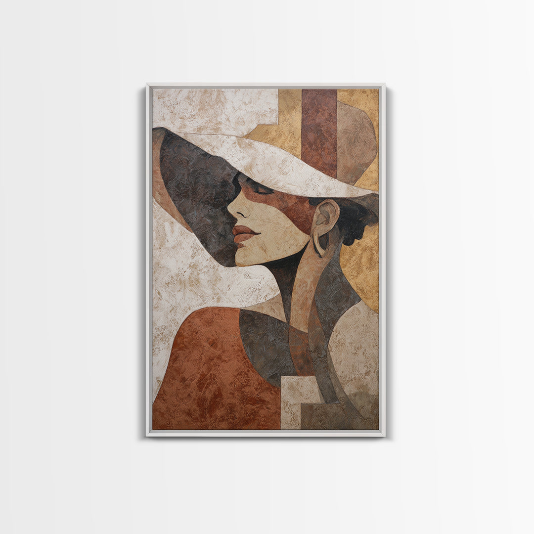 Line Drawing of a Woman Framed Canvas Print, Line Art, Aesthetic Prints, Living Room Decor, Fine Art, Line, Wall Art, LIN-2x3-75