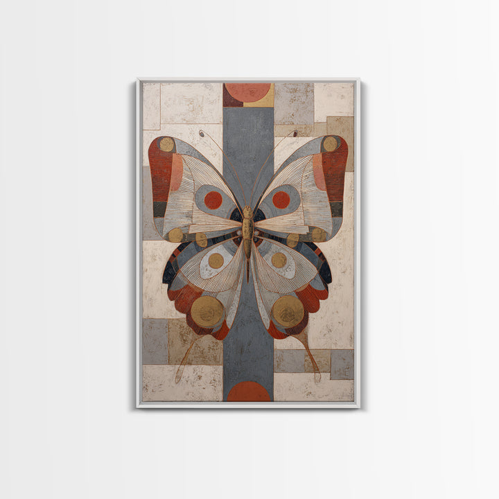 Line Art Butterfly Framed Canvas Print, Line Art, Boho Decor, Living Room Decor, Abstract Art, Line, Minimalist Art, LIN-2x3-78