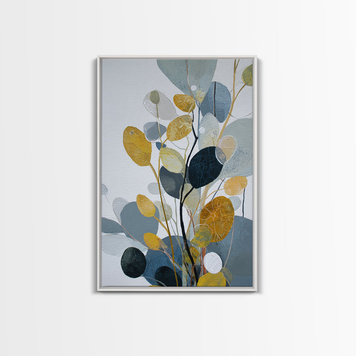 Botanical Branch Drawn Framed Canvas Print, Line Art, Room Decor, Living Room Decor, Fine Art, Line, Digital Wall Art, LIN-2x3-83