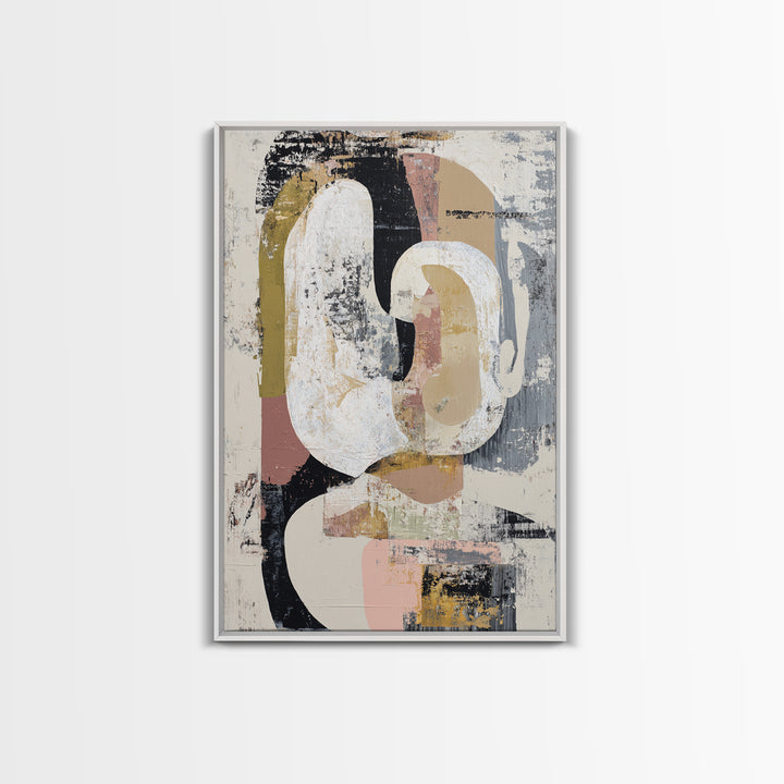 Abstract Horse Formed from Graceful Contour Framed Canvas Print, Line Art, Wall Art, Living Room Decor, Abstract Art, Line, LIN-2x3-84