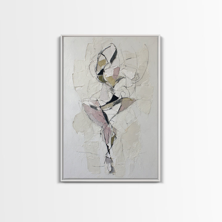 Continuous Line Dancer Framed Canvas Print, Line Art, Textured Painting, Living Room Decor, Fine Art, Line, Canvas Art, LIN-2x3-87