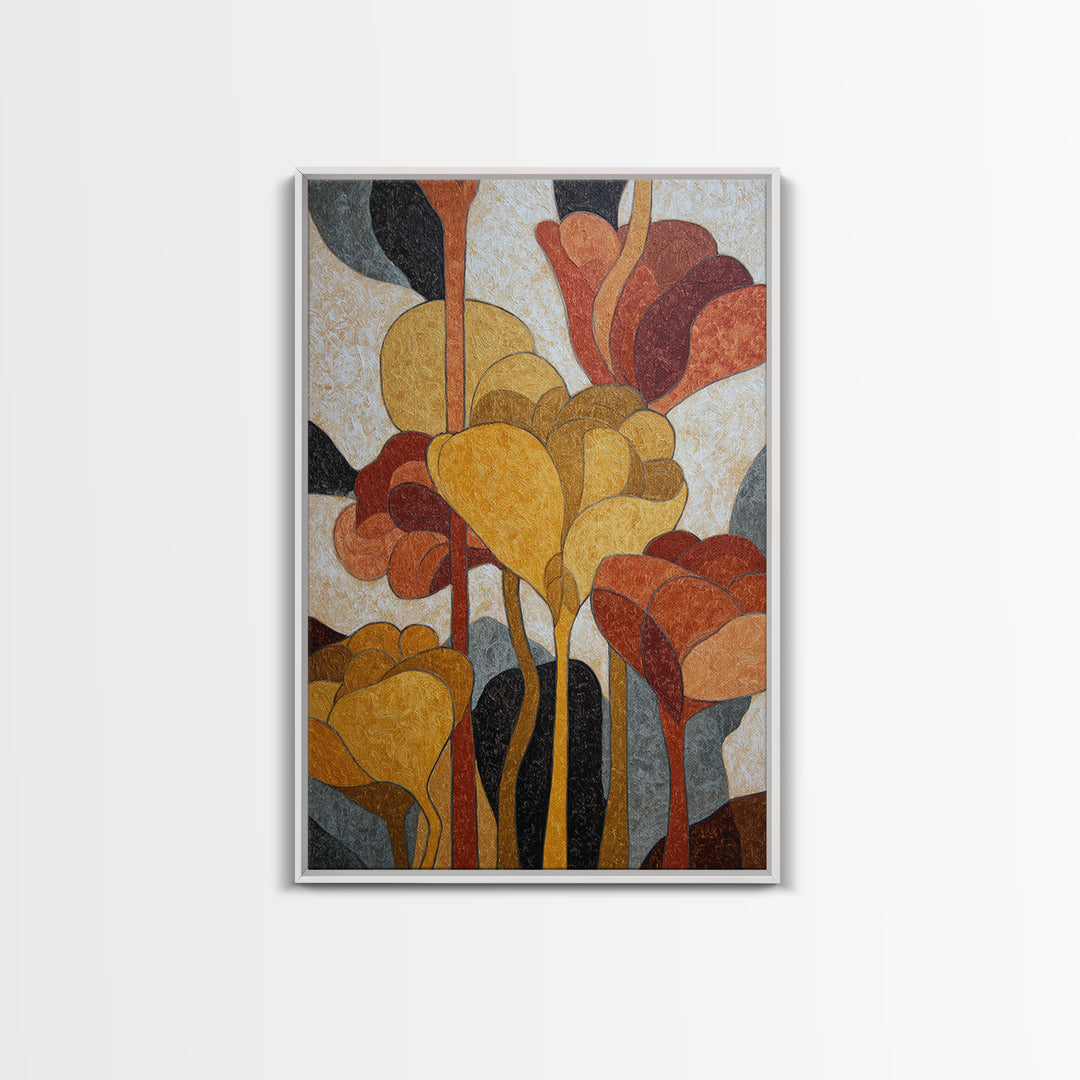 Face and Flower Blended into One Contour Framed Canvas Print, Line Art, Bird Wall Art, Living Room Decor, Fine Art, Line, LIN-2x3-88