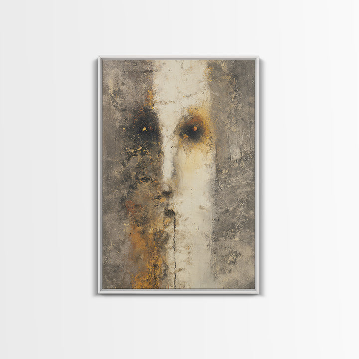 Minimal Eyes and Nose Composition Framed Canvas Print, Line Art, Modern Art, Living Room Decor, Abstract Art, Line, LIN-2x3-94