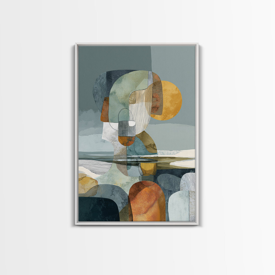 Line Art Shell and Coastal Forms Canvas Print, Line Art, Minimalist Decor, Living Room Decor, Abstract Art, Line, Boho Wall Art, LIN-2x3-95