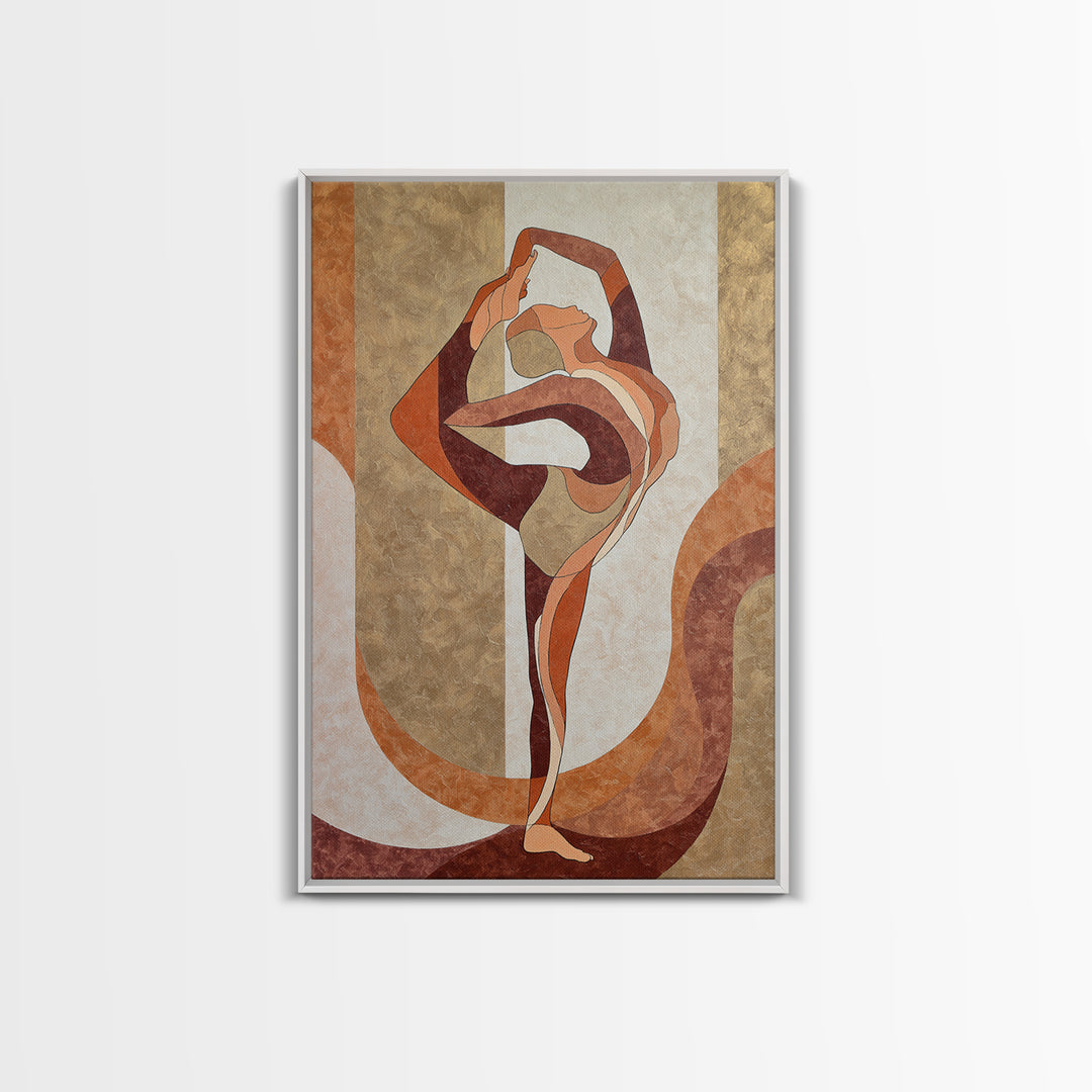 Single Line Yoga Pose Framed Canvas Print, Line Art, Black and White Art, Living Room Decor, Abstract Art, Line, LIN-2x3-97