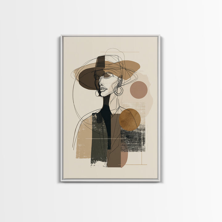 Line Drawing of a Woman Canvas Print, Line Art, Luxury Decor, Living Room Decor, Oil Painting, Line, Printable, LIN-2x3-99