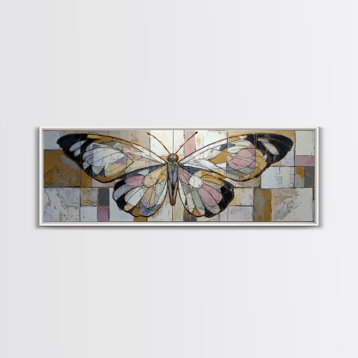 Line Art Butterfly Canvas Print, Line Art, Jesus Wall Art, Living Room Decor, Abstract Art, Line, Statement Artwork, LIN-3x1-86