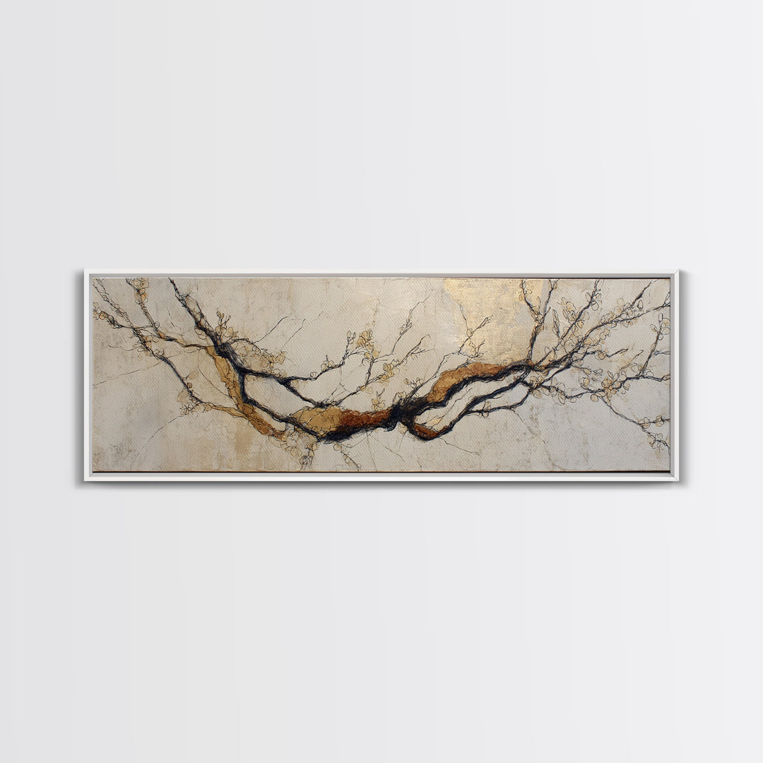 Botanical Branch Drawn Canvas Print, Line Art, Canvas Print, Living Room Decor, Fine Art, Line, Modern Decor, Aesthetic Prints, LIN-3x1-91