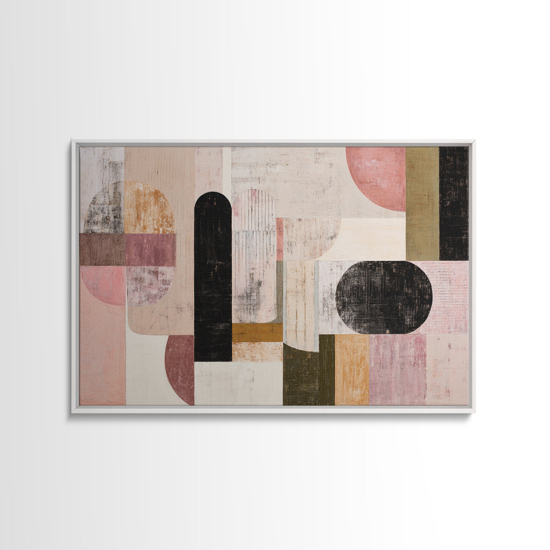 Minimal Eyes and Nose Composition Framed Canvas Print, Line Art, Modern Art, Living Room Decor, Abstract Art, Line, LIN-3x2-18