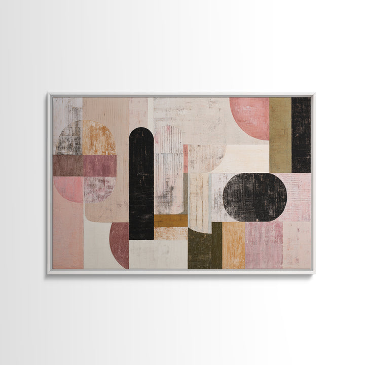 Minimal Eyes and Nose Composition Framed Canvas Print, Line Art, Modern Art, Living Room Decor, Abstract Art, Line, LIN-3x2-18