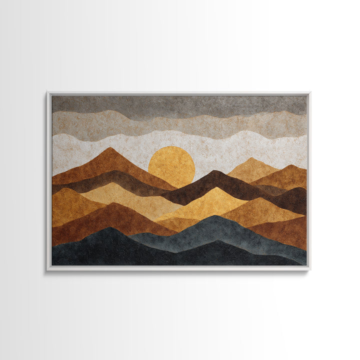 Black Line Mountains Canvas Print, Line Art, Living Room Art, Living Room Decor, Fine Art, Line, Art Print, Textured Painting, LIN-3x2-38