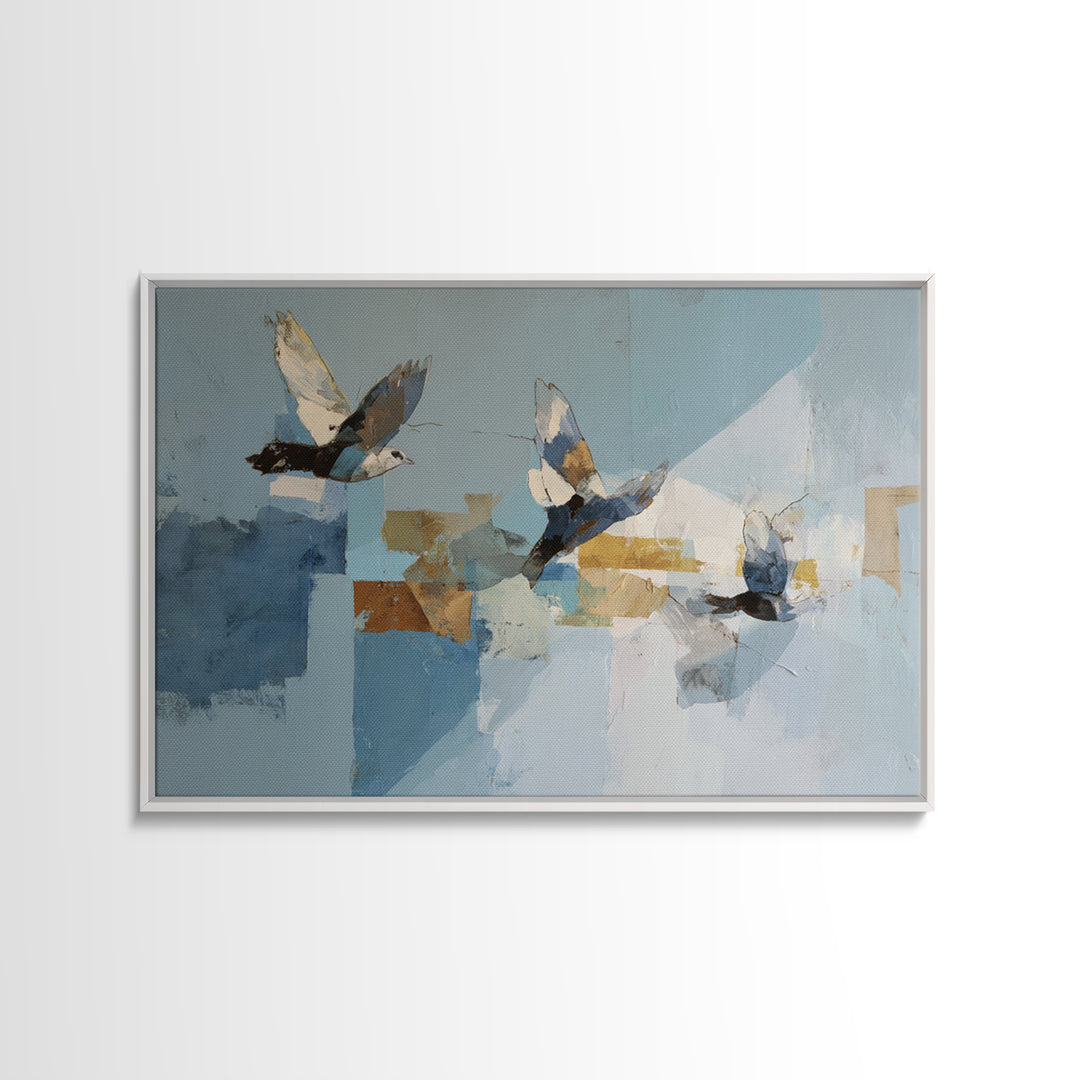 Single Line Bird Framed Canvas Print, Line Art, Living Room Decor, Abstract Art, Line, Portrait from Photo, Living Room Art, LIN-3x2-39