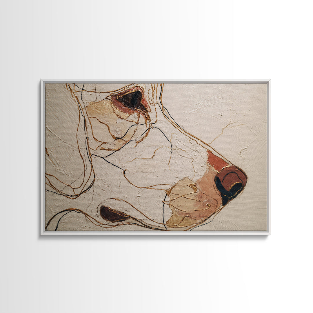 Continuous Line Dog Portrait Framed Canvas Print, Line Art, Room Decor, Living Room Decor, Fine Art, Line, Digital Wall Art, LIN-3x2-41